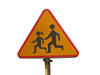 Traffic sign of people running